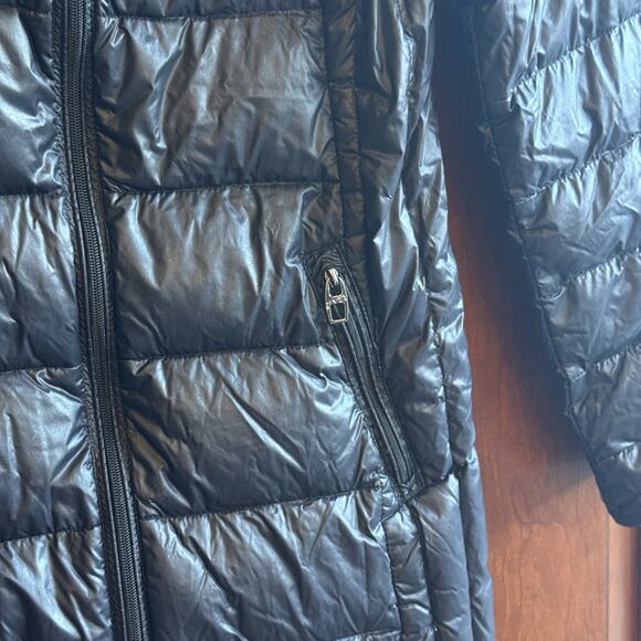 Miss Sixty Womens Ultra Lightweight Packable Down Puffer Jacket Medium Long Hood - Picture 3 of 6